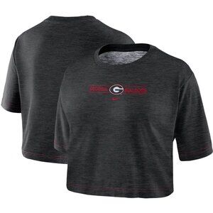 Georgia Bulldogs Nike Women's Slub Performance Crop Top T-Shirt - Black Size S